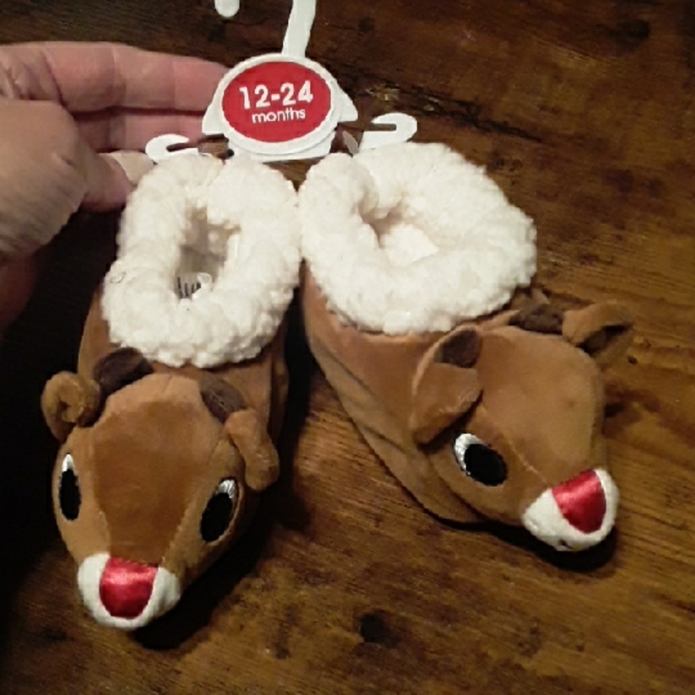 NWT 12-24 Months Rudolph Slippers
